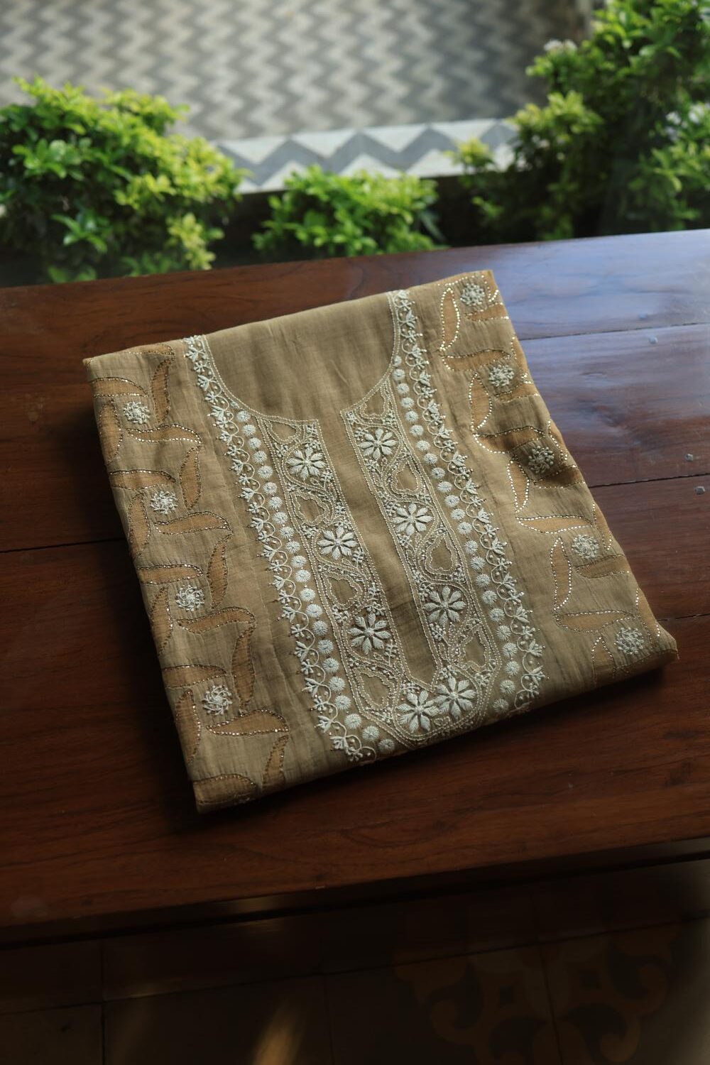 Beige Daraz Chikankari Kurta Fabrics