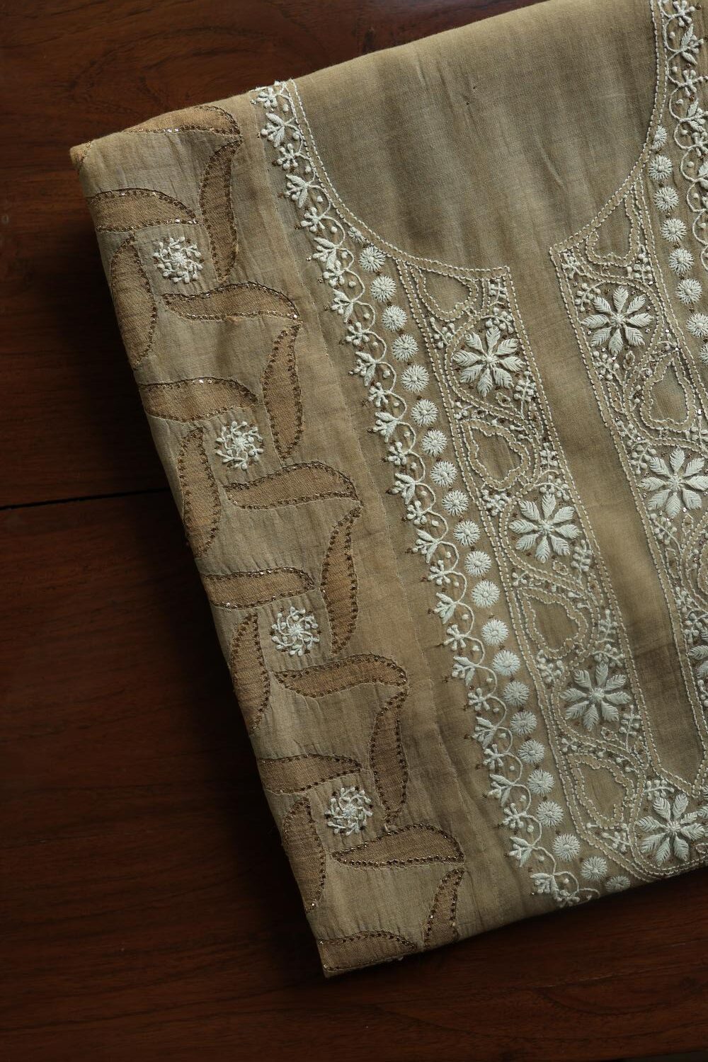 Beige Daraz Chikankari Kurta Fabrics
