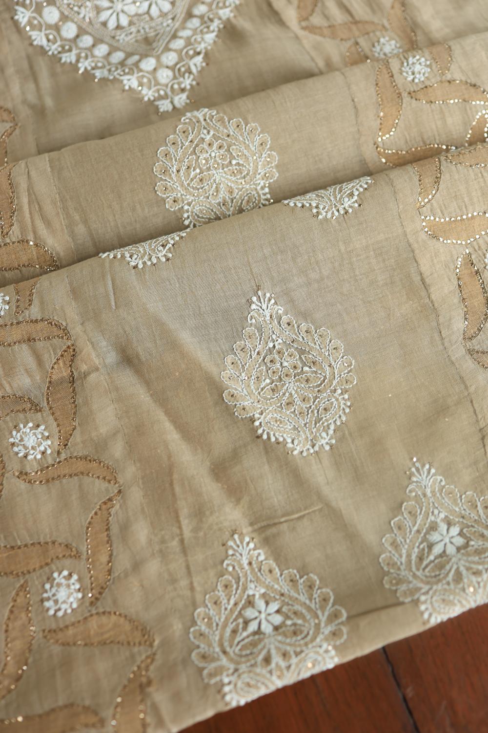 Beige Daraz Chikankari Kurta Fabrics
