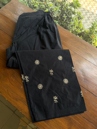 Black Cotton Chikankari Palazzo
