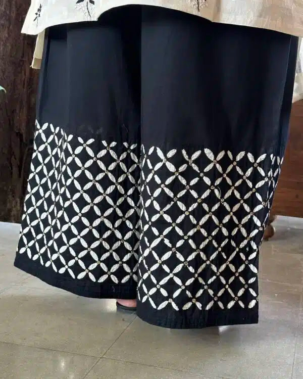 Black & White Daraz Chikankari Palazzo