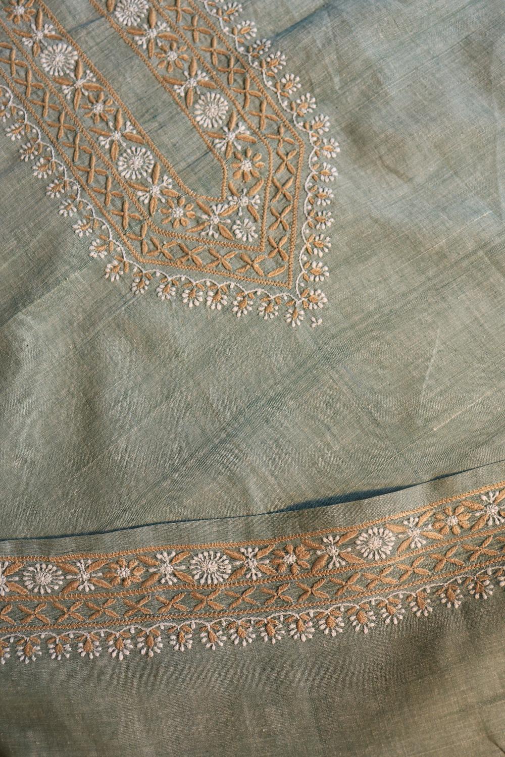 Sage Green Malkha Handspun Khadi Kurtas Unisex Fabric