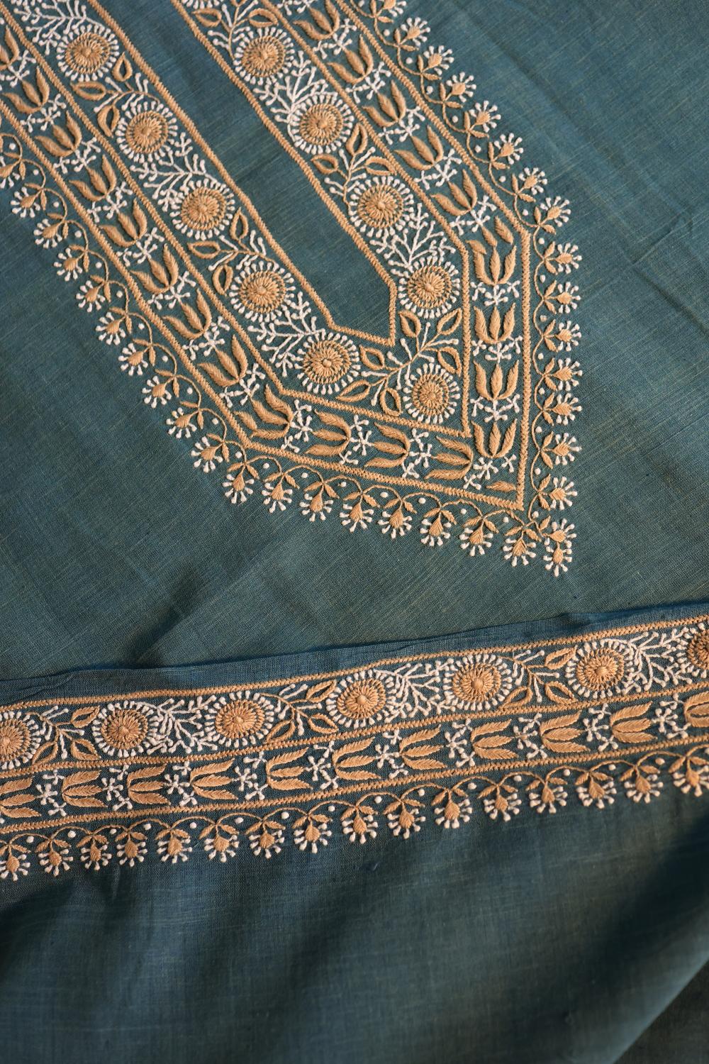 Blue Malkha Handspun Khadi Kurtas Unisex Fabric