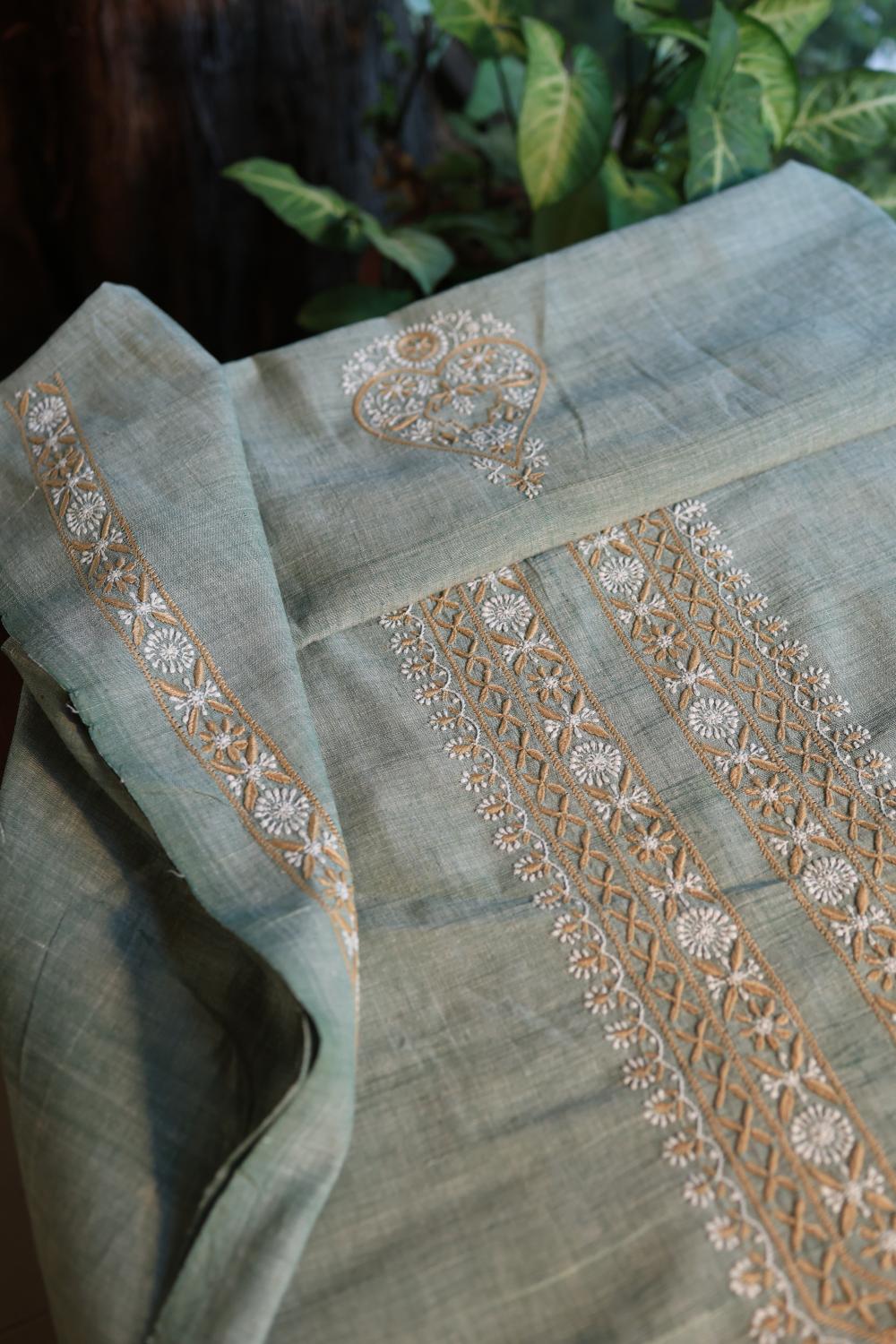 Sage Green Malkha Handspun Khadi Kurtas Unisex Fabric