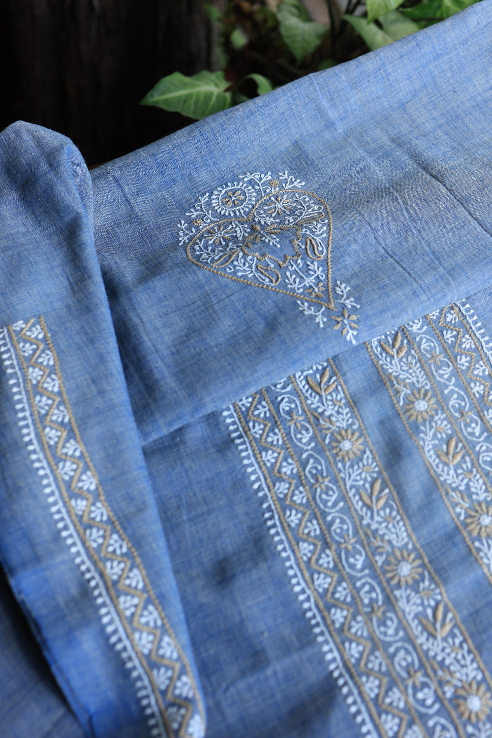 Blue Malkha Handspun Khadi Kurtas Unisex Fabric