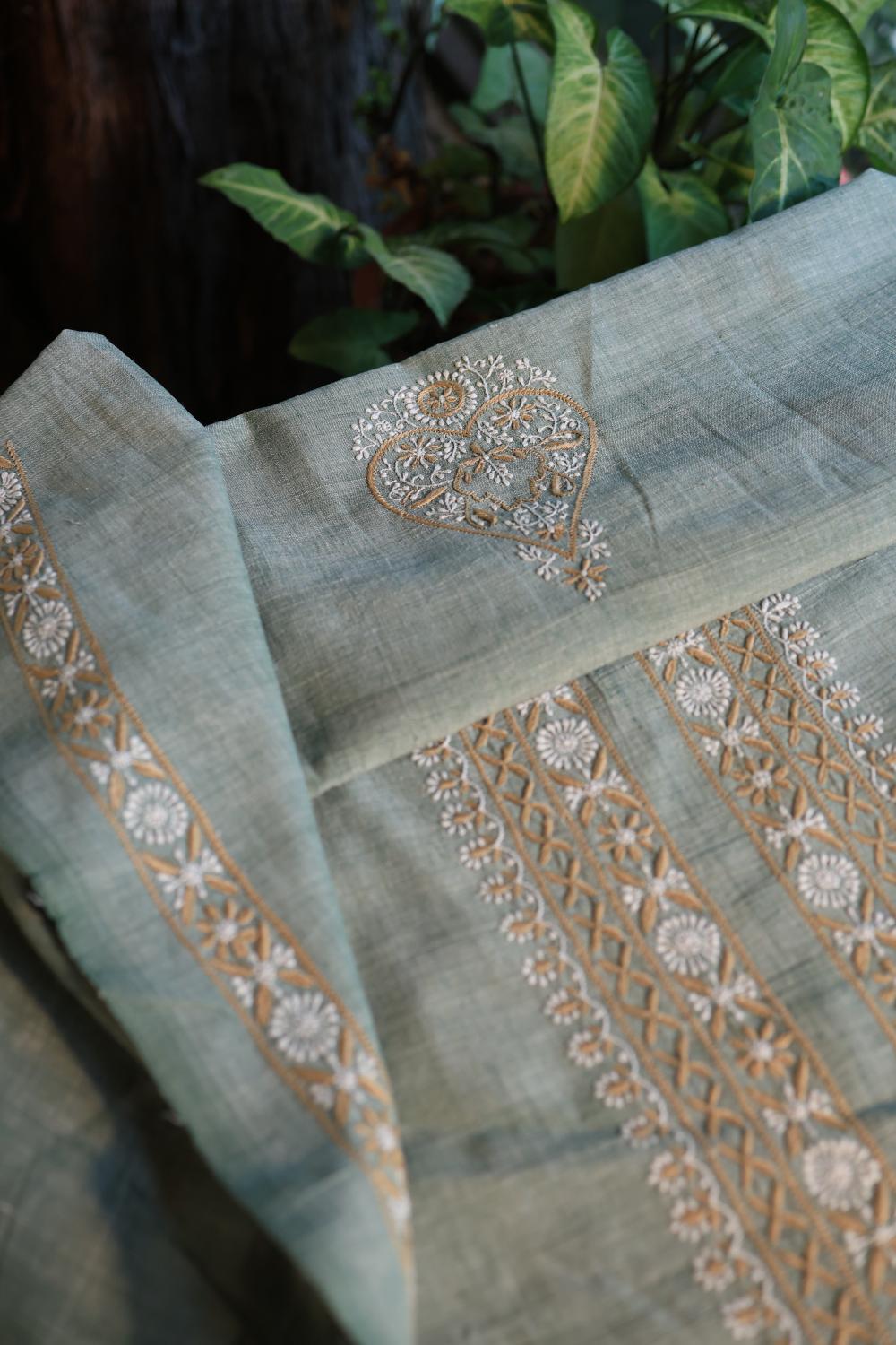 Sage Green Malkha Handspun Khadi Kurtas Unisex Fabric
