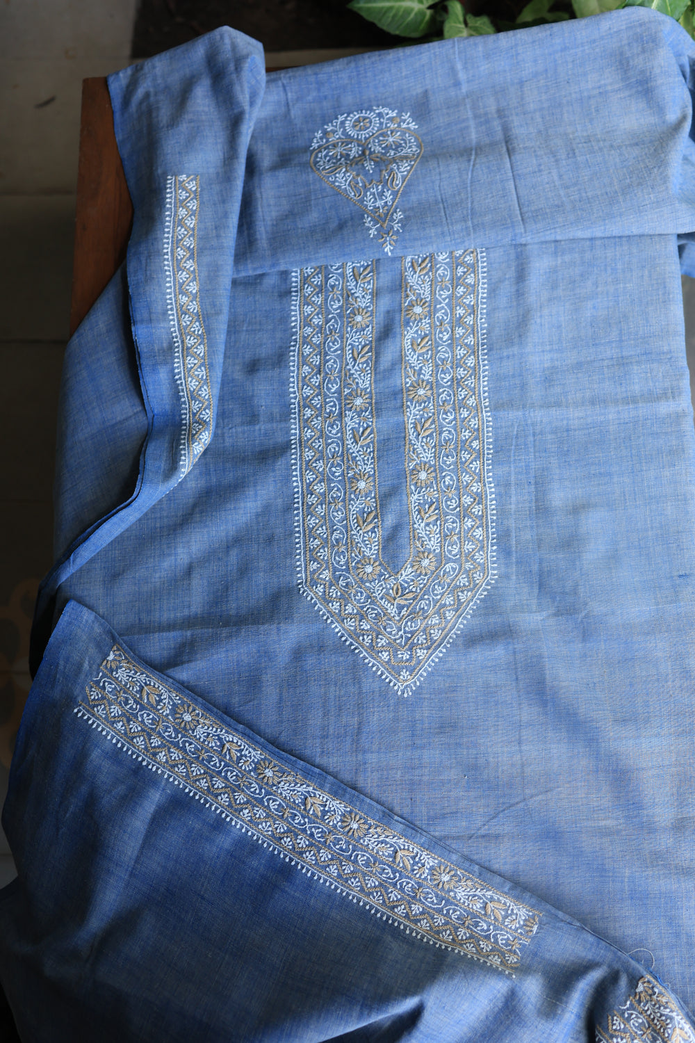Blue Malkha Handspun Khadi Kurtas Unisex Fabric