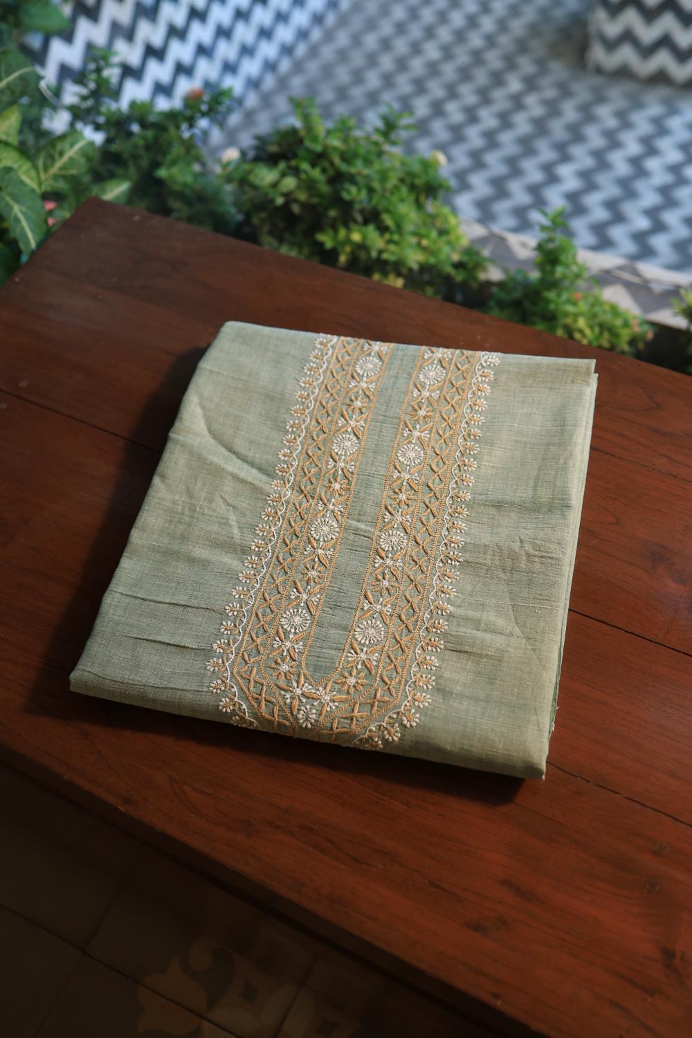 Sage Green Malkha Handspun Khadi Kurtas Unisex Fabric