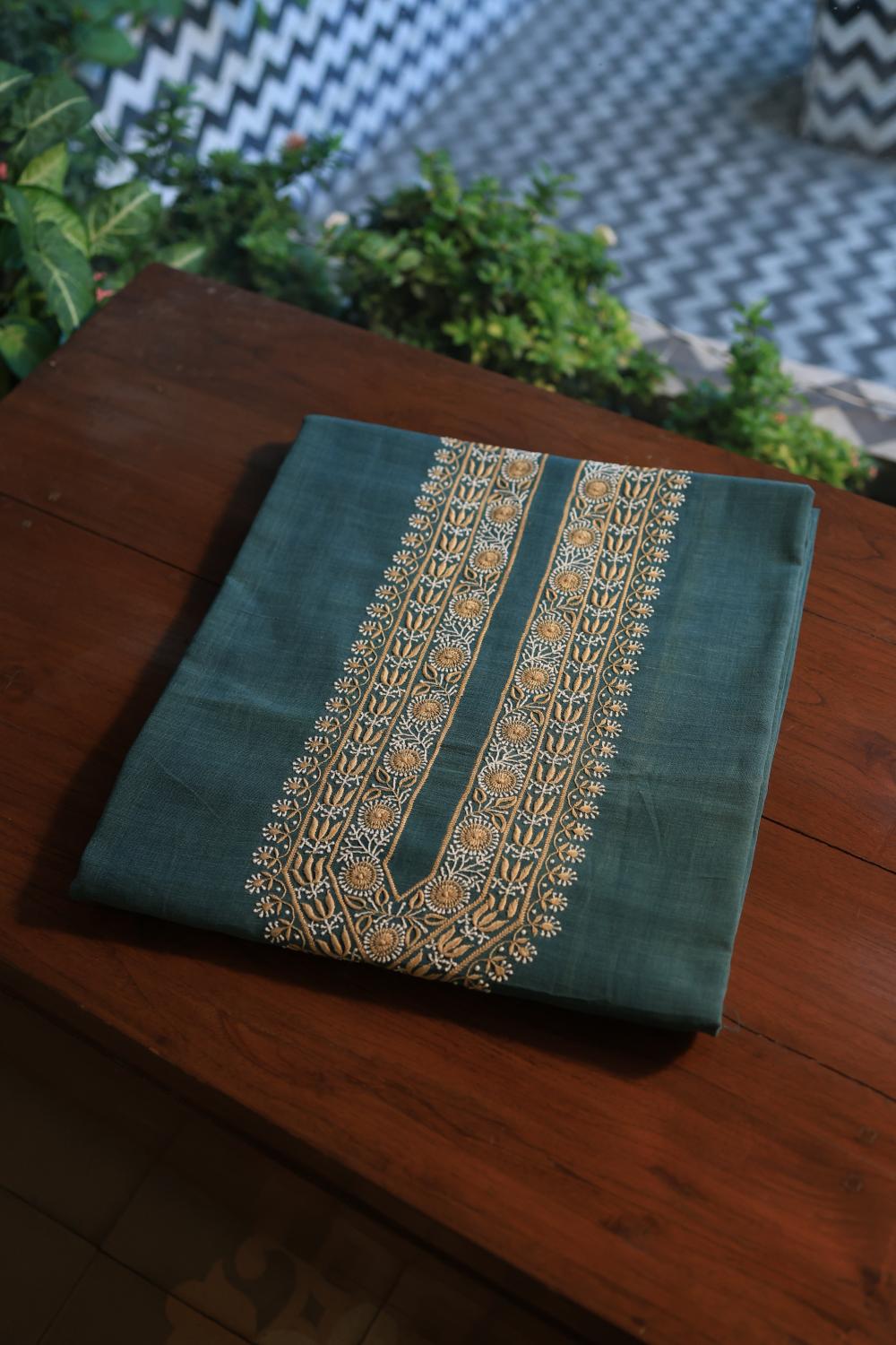 Blue Malkha Handspun Khadi Kurtas Unisex Fabric