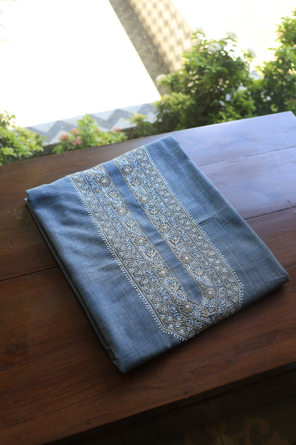 Blue Malkha Handspun Khadi Kurtas Unisex Fabric