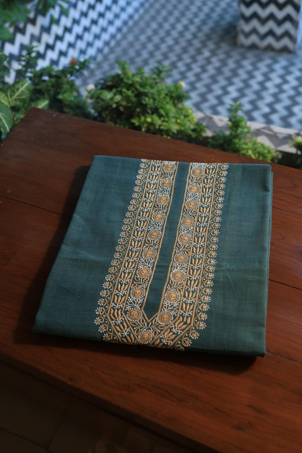 Blue Malkha Handspun Khadi Kurtas Unisex Fabric