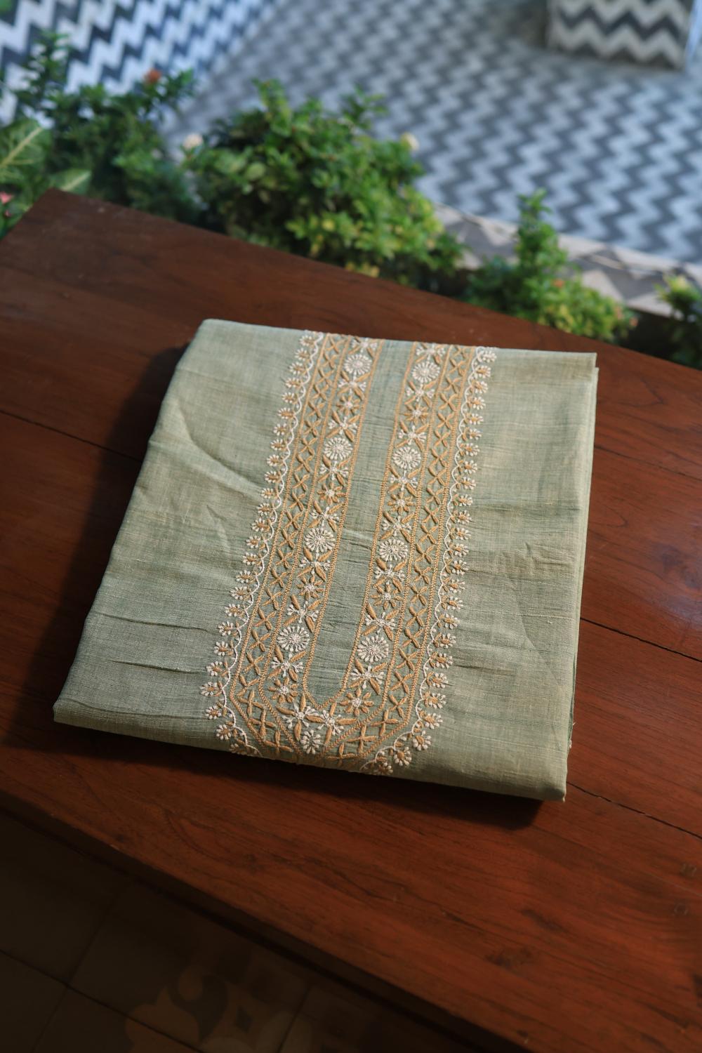 Sage Green Malkha Handspun Khadi Kurtas Unisex Fabric