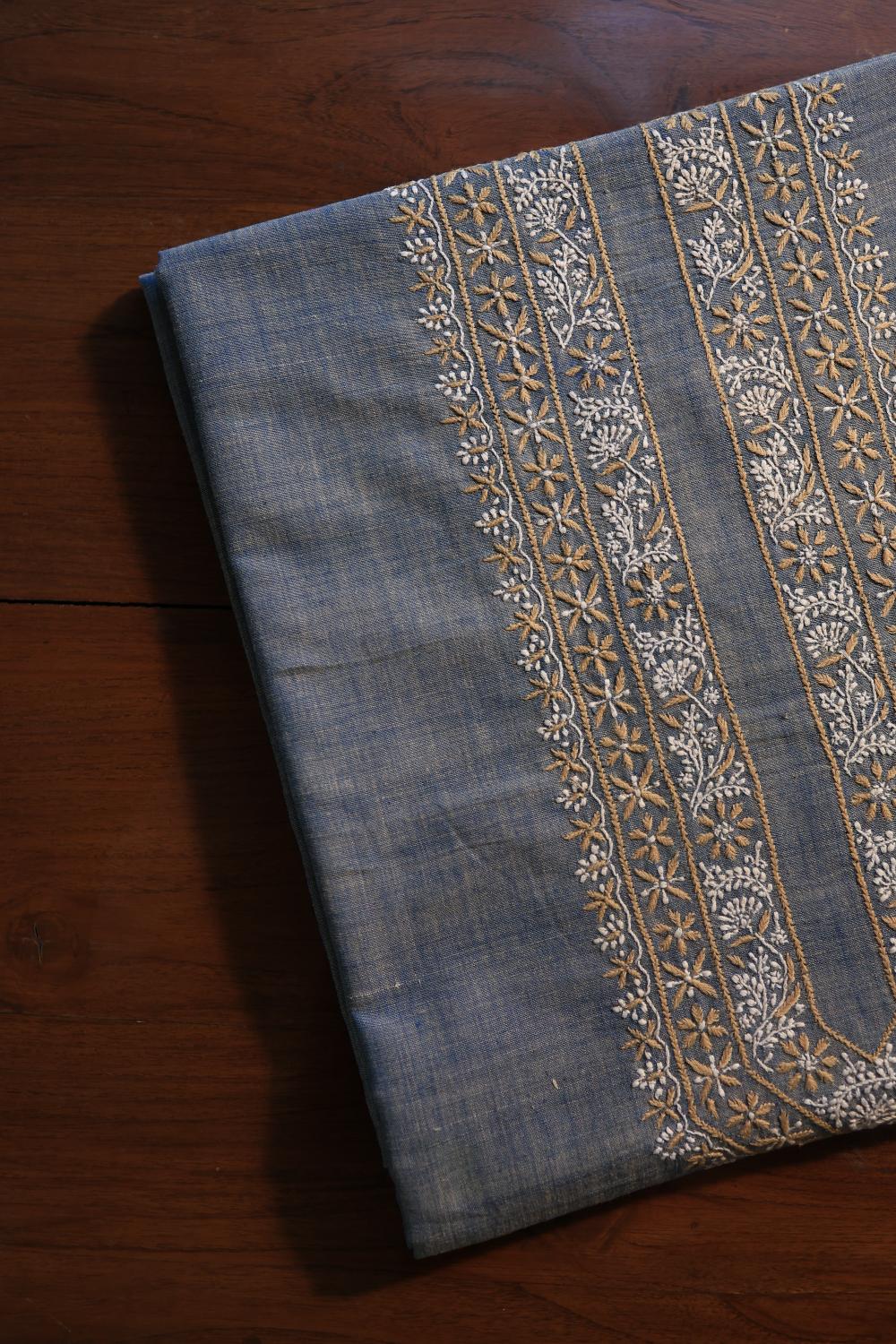 Blue Malkha Handspun Khadi Kurtas Unisex Fabric