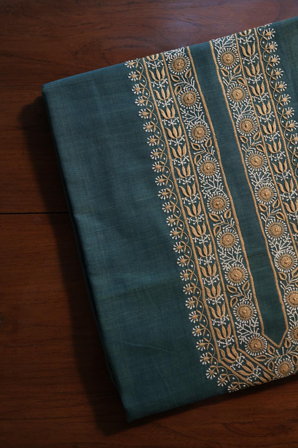 Blue Malkha Handspun Khadi Kurtas Unisex Fabric