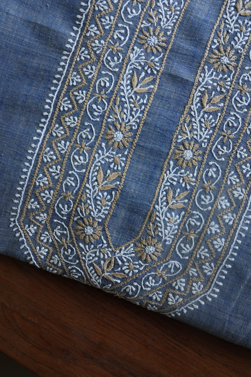 Blue Malkha Handspun Khadi Kurtas Unisex Fabric