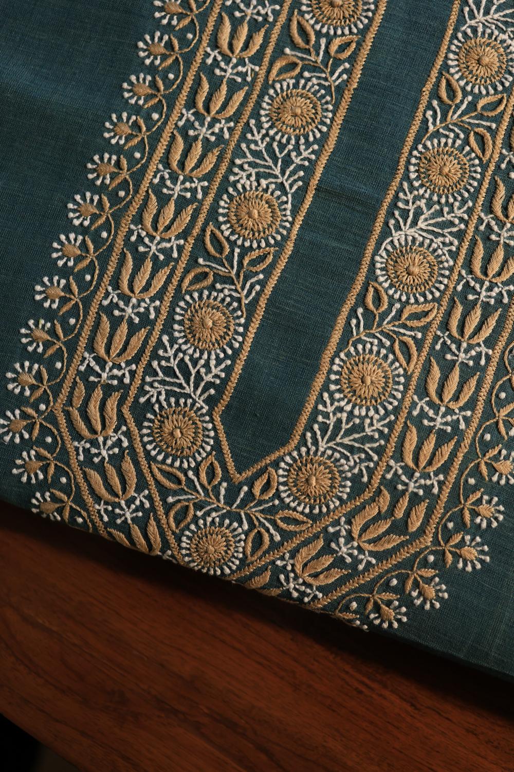 Blue Malkha Handspun Khadi Kurtas Unisex Fabric