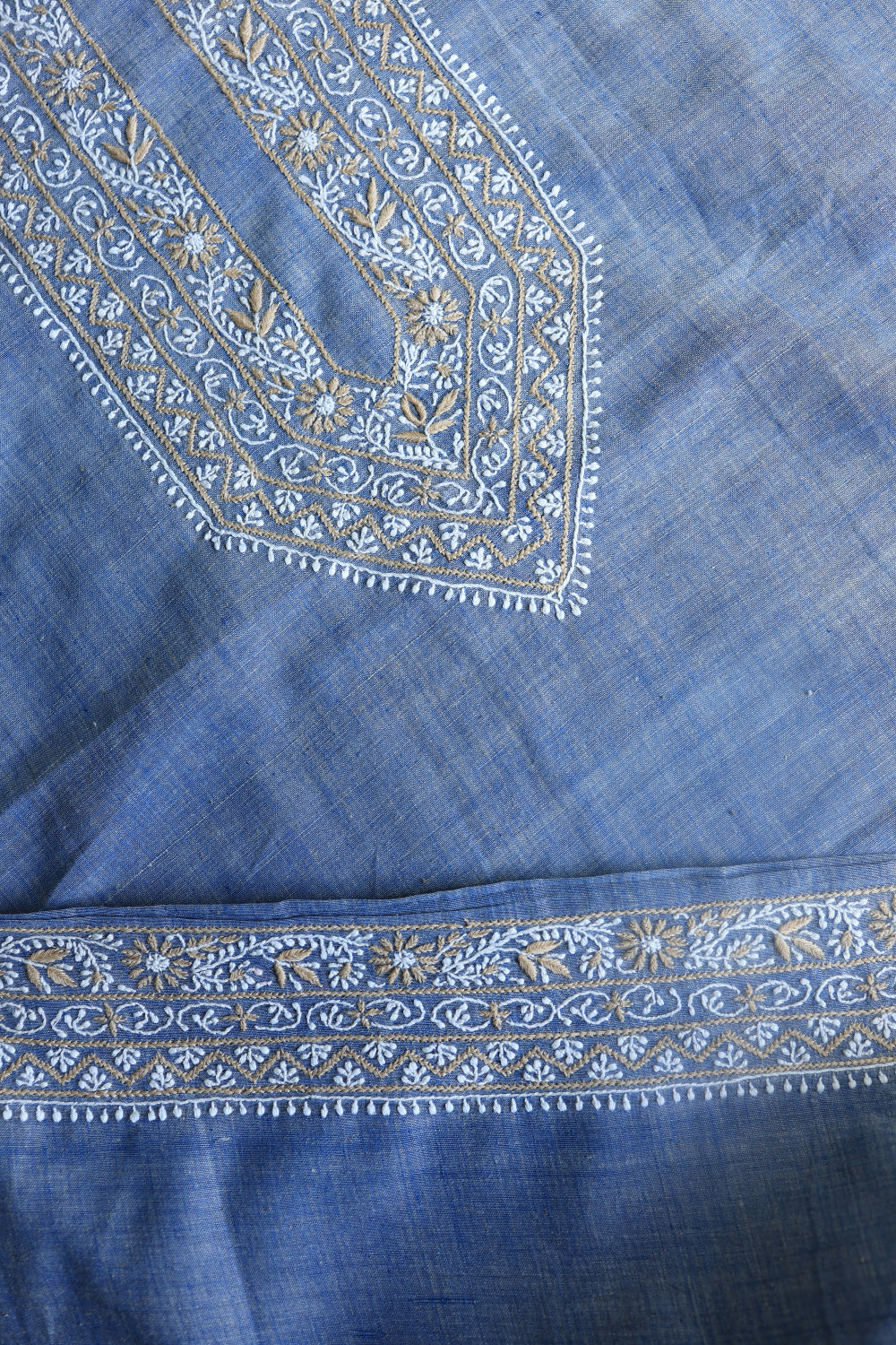 Blue Malkha Handspun Khadi Kurtas Unisex Fabric