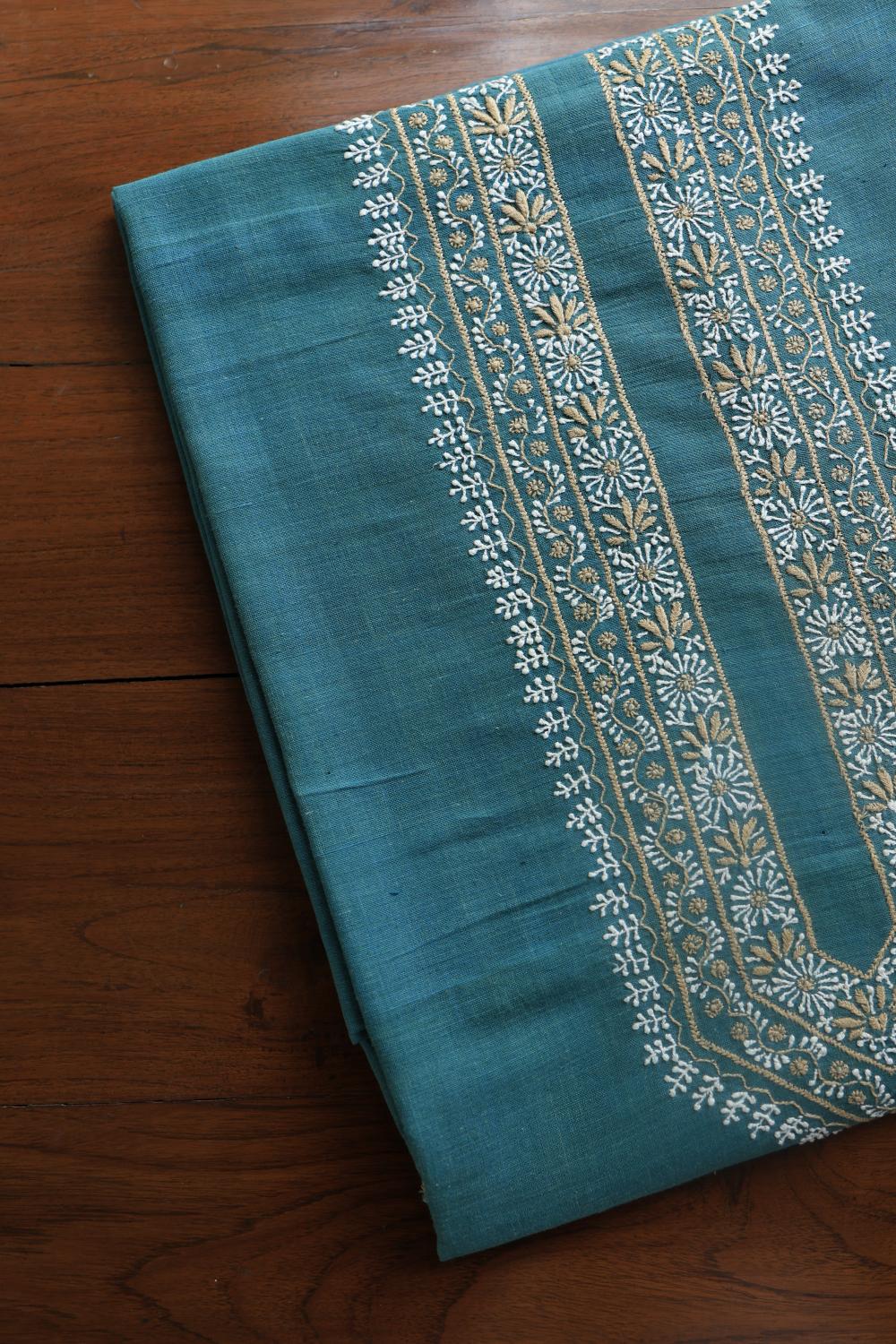 Blue Malkha Handspun Khadi Kurtas Unisex Fabrics