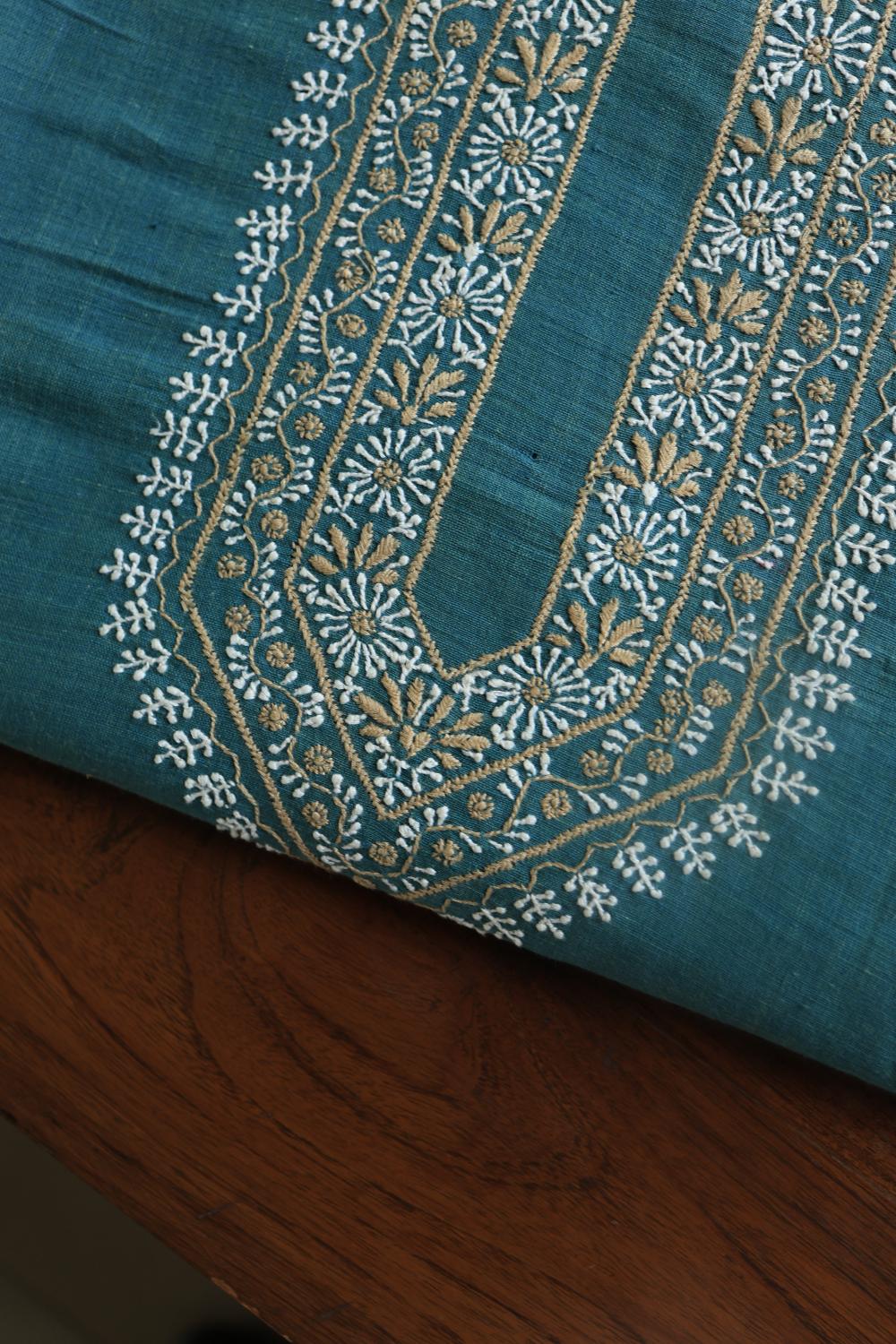 Blue Malkha Handspun Khadi Kurtas Unisex Fabrics
