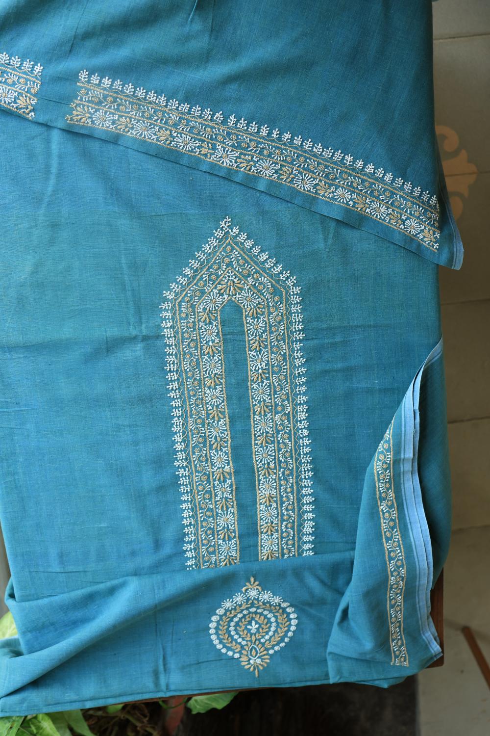 Blue Malkha Handspun Khadi Kurtas Unisex Fabrics