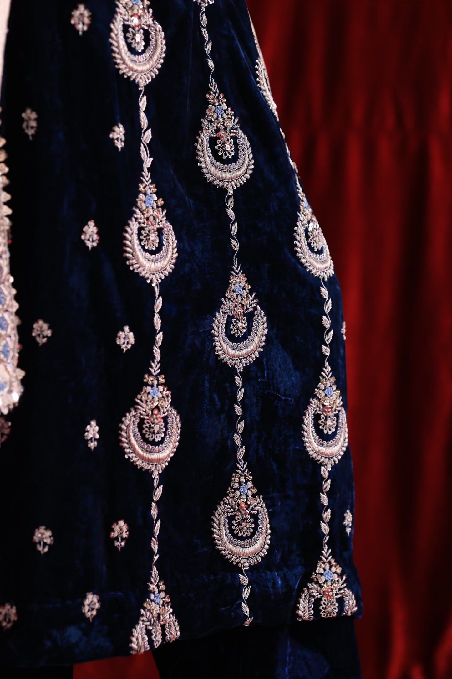 Blue Shade | Saman Velvet Ready To Wear Kurta Set