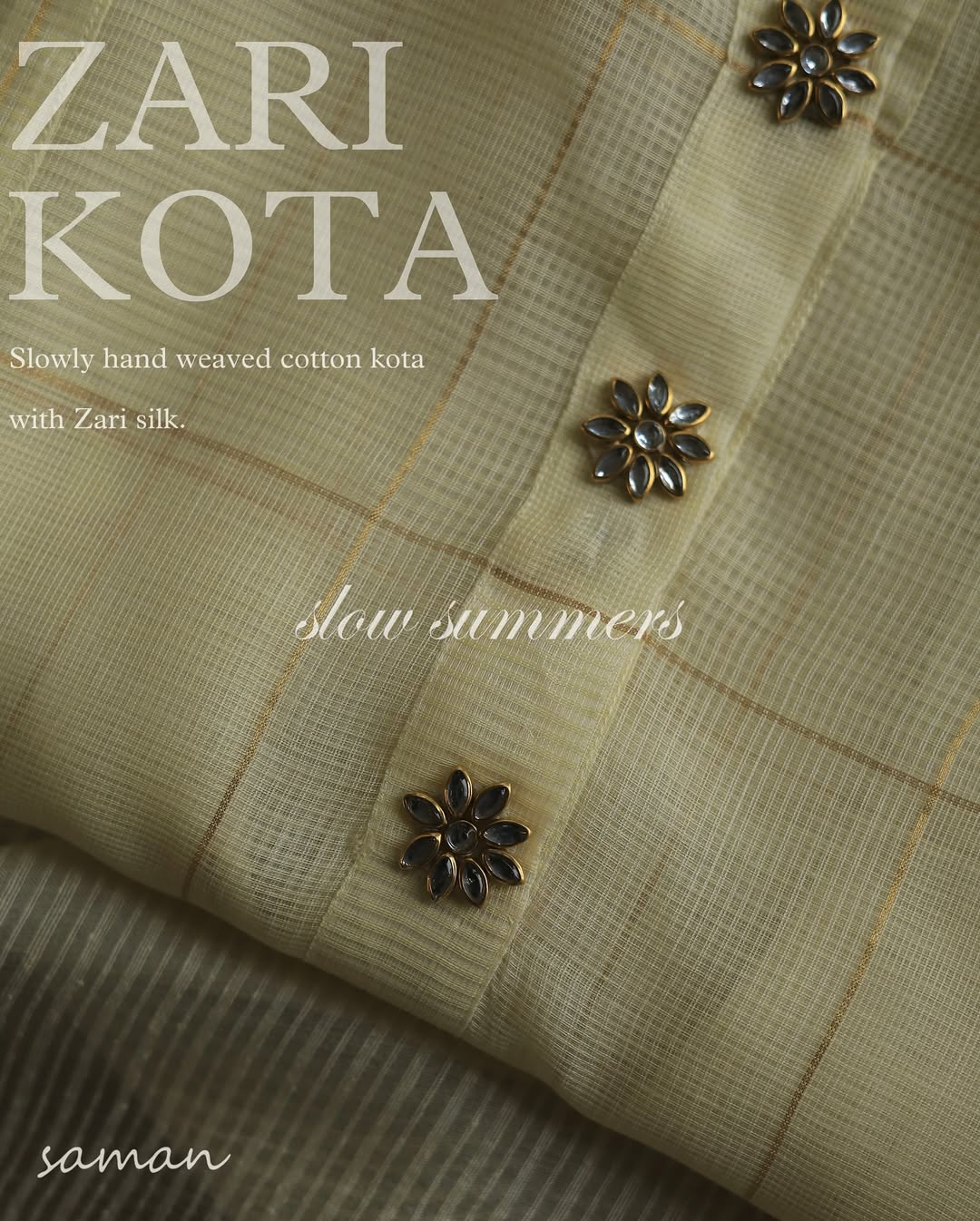 Butter Yellow Black Zari Kota Ready to Wear Kurta Set
