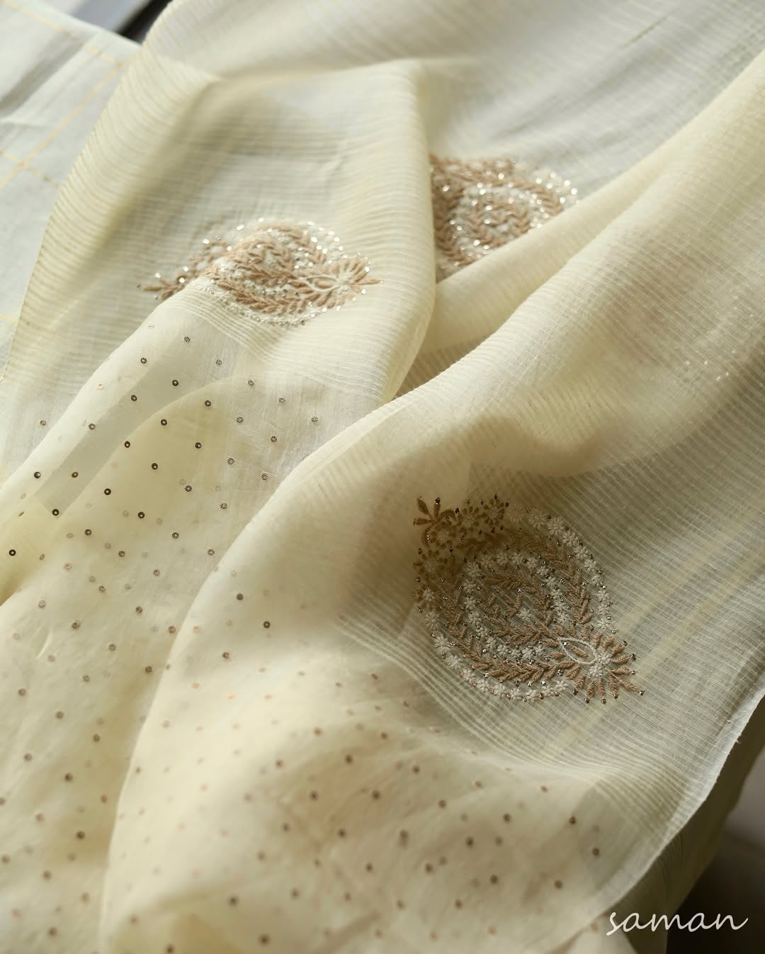 Butter Yellow Black Zari Kota Ready to Wear Kurta Set