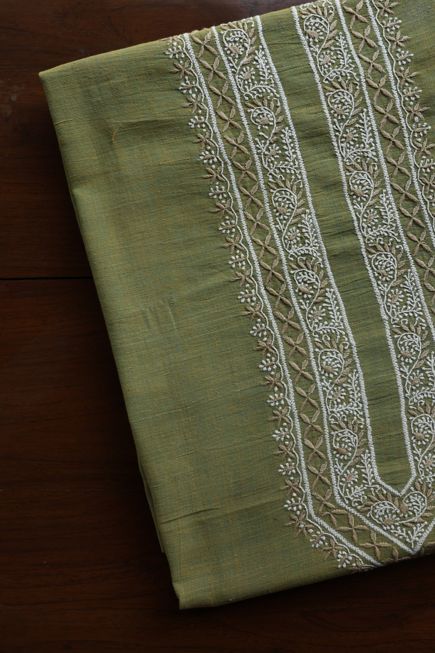 Cactus Green Shade Malkha Handspun Khadi Kurtas Unisex Fabric