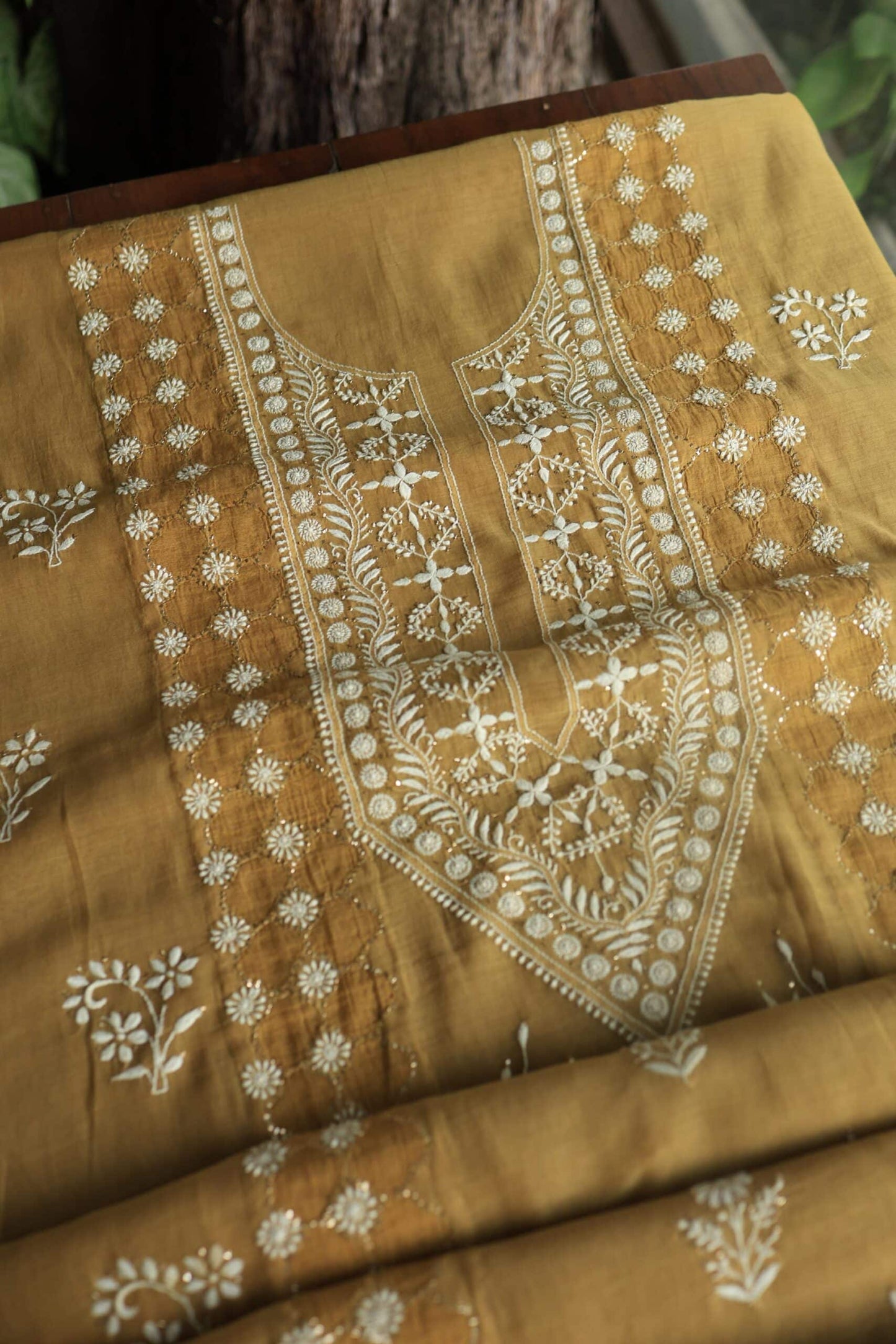 Daraz Chanderi Chikankari Kurta Fabrics