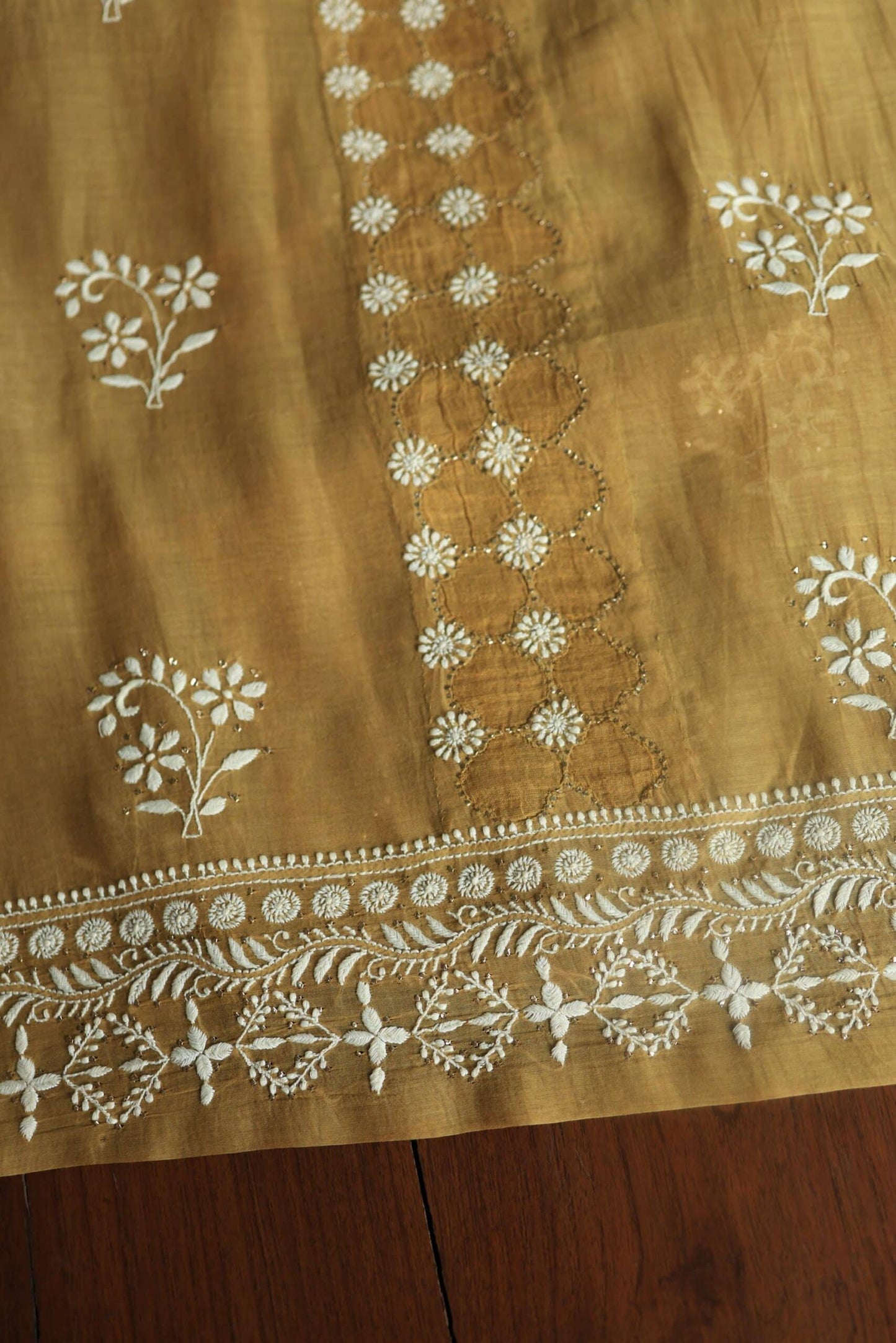 Daraz Chanderi Chikankari Kurta Fabrics