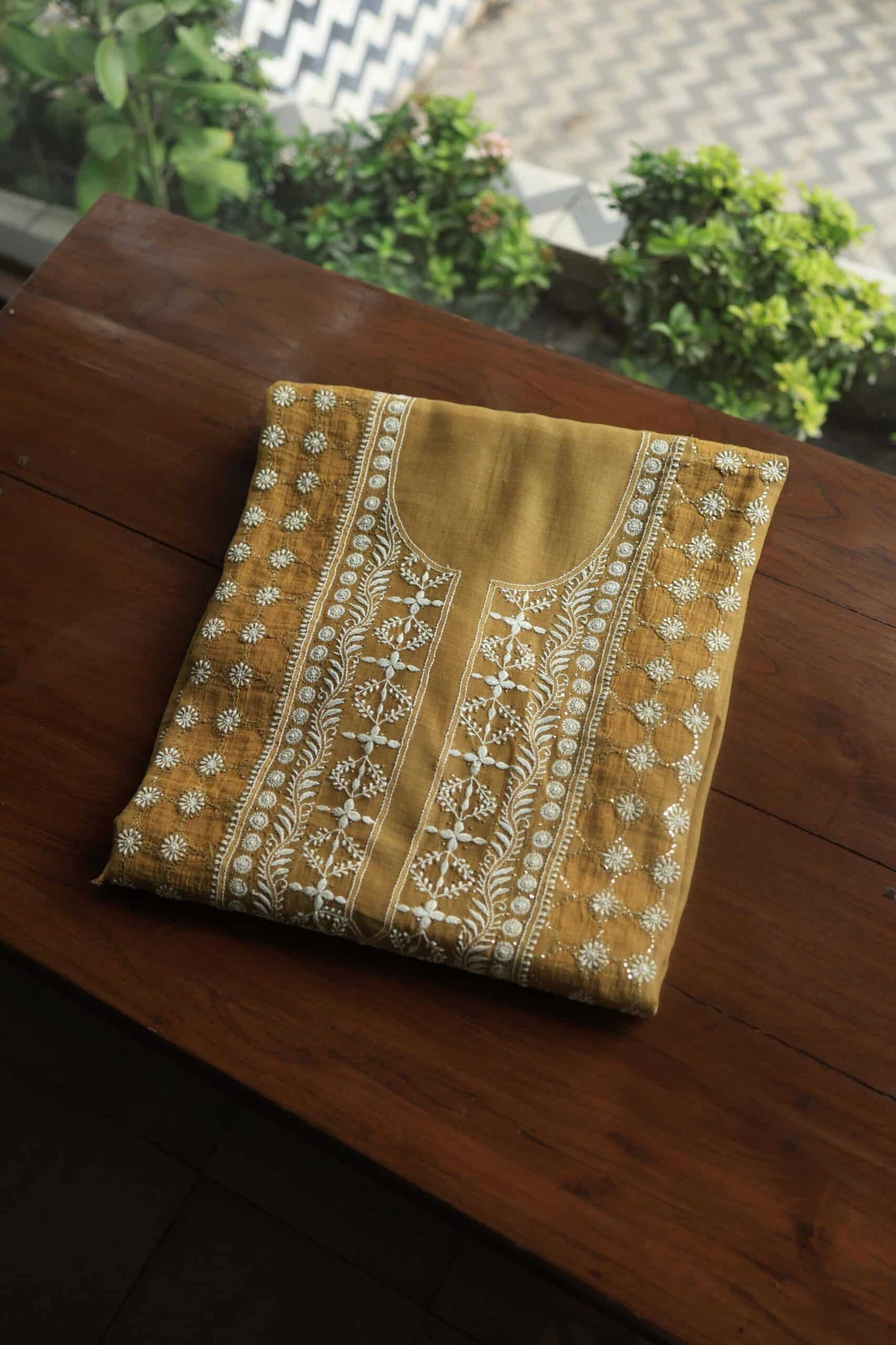 Daraz Chanderi Chikankari Kurta Fabrics