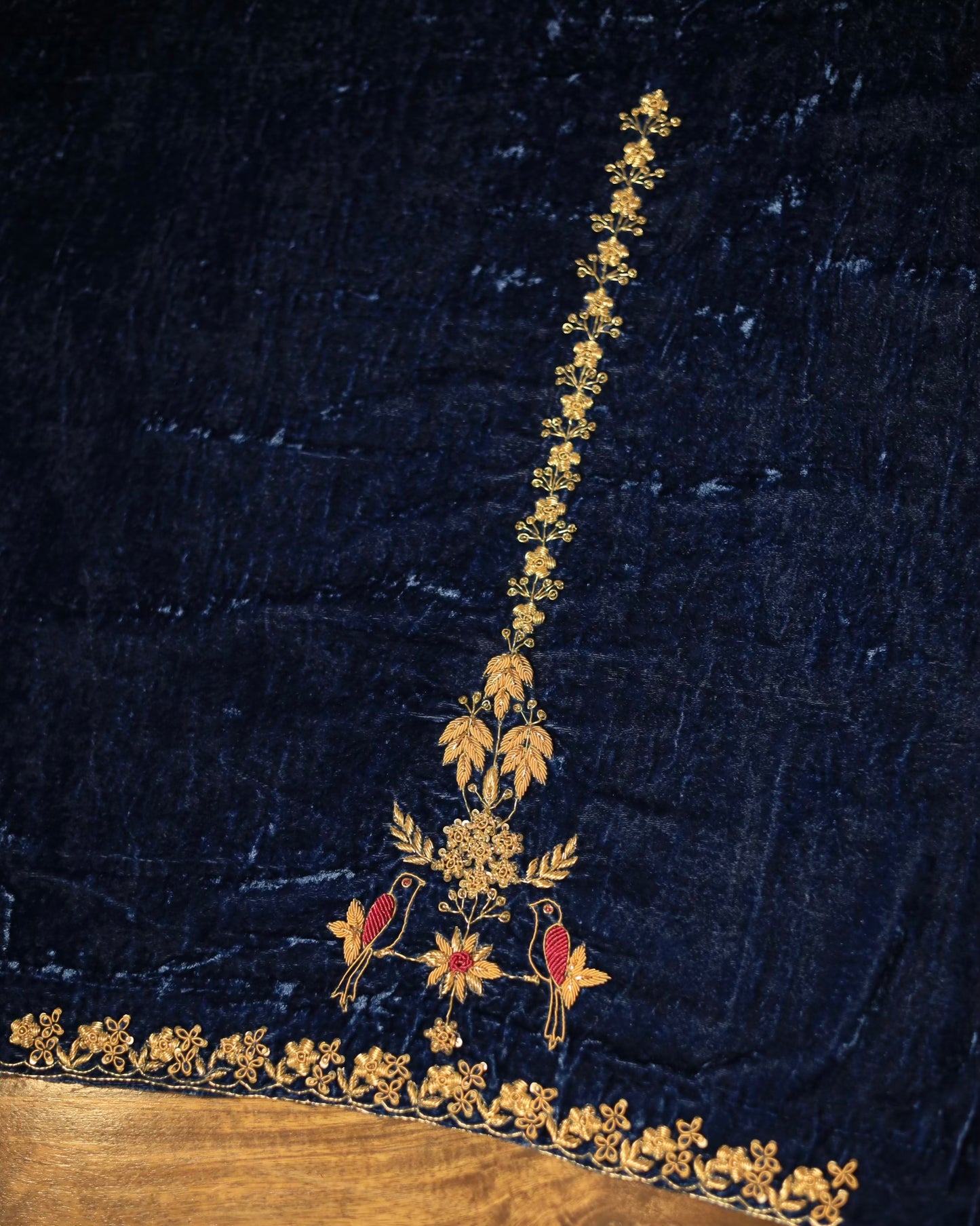 Dark Blue Shade | Saman Velvet Ready To Wear Kurta Set