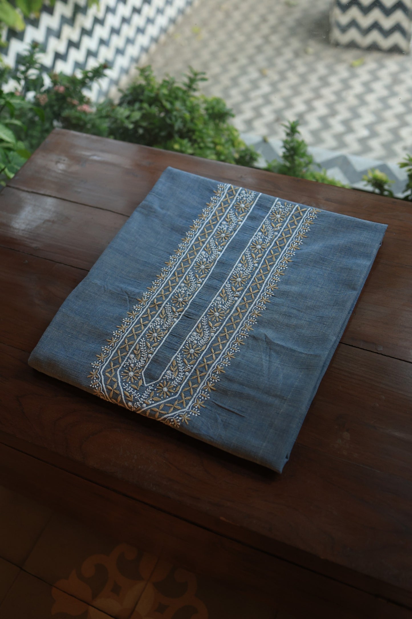 Dusk Blue Shade Malkha Handspun Khadi Kurtas Unisex Fabric