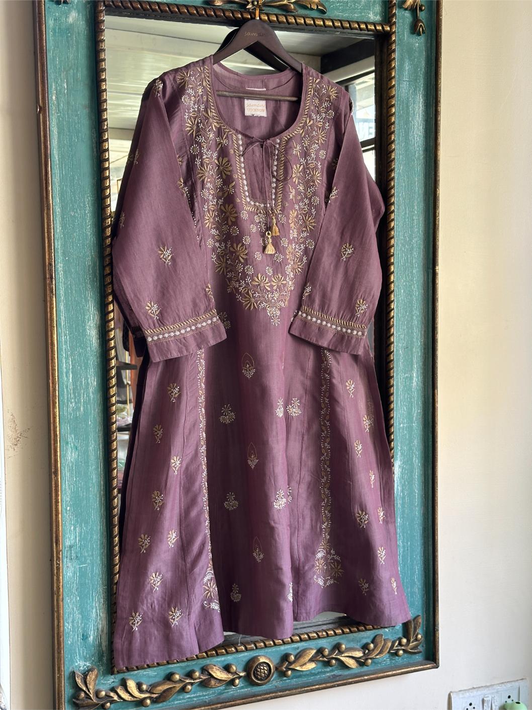 Dusky Purple SICO Chanderi Tunic – Ready to Wear