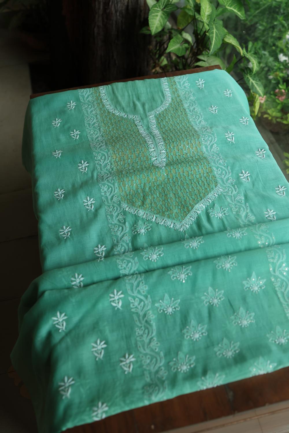 Green Daraz Chikankari Kurta Fabrics