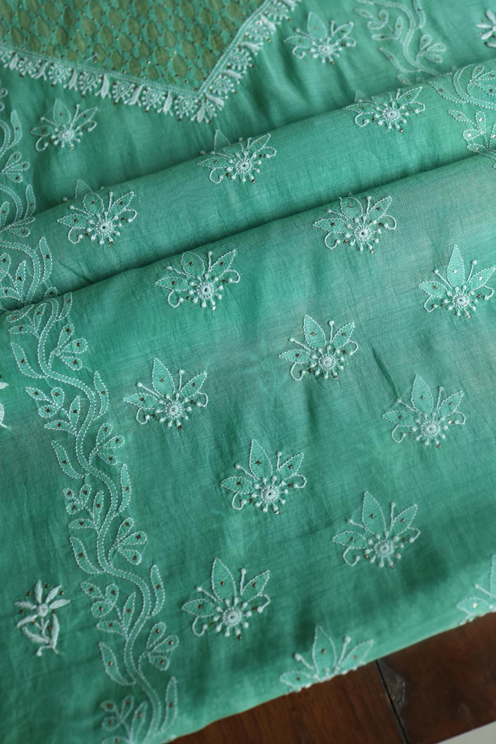 Green Daraz Chikankari Kurta Fabrics