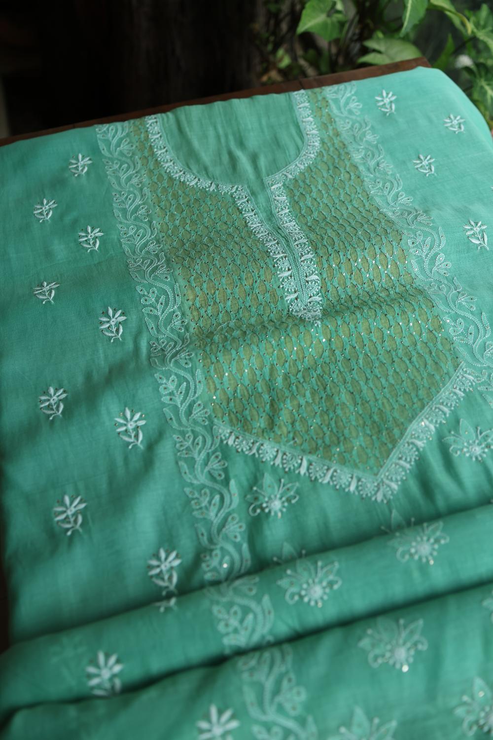 Green Daraz Chikankari Kurta Fabrics