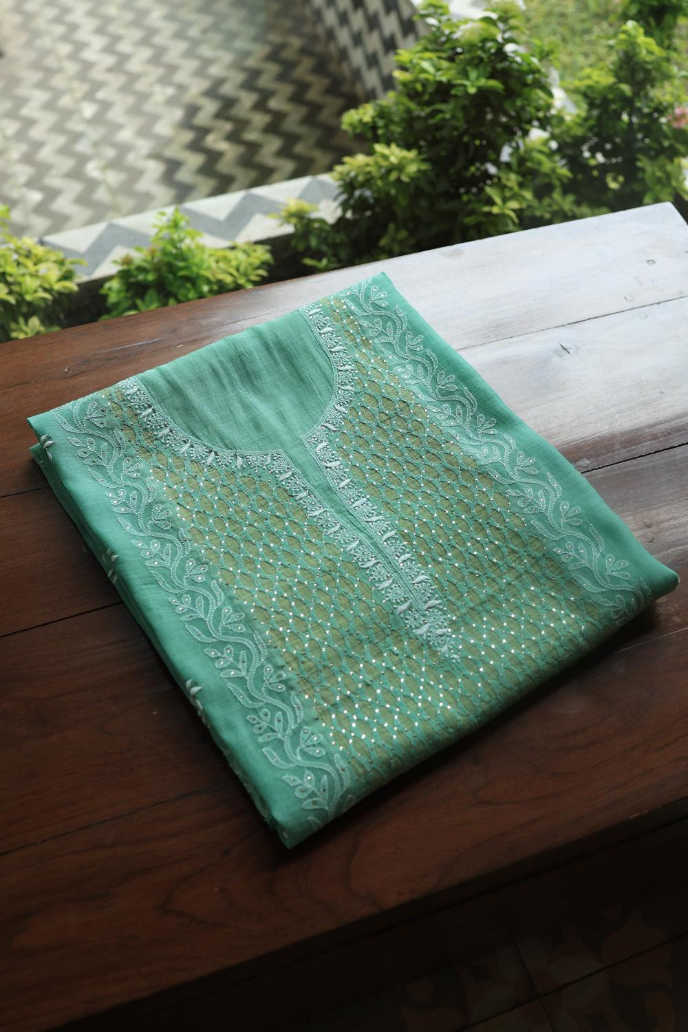 Green Daraz Chikankari Kurta Fabrics