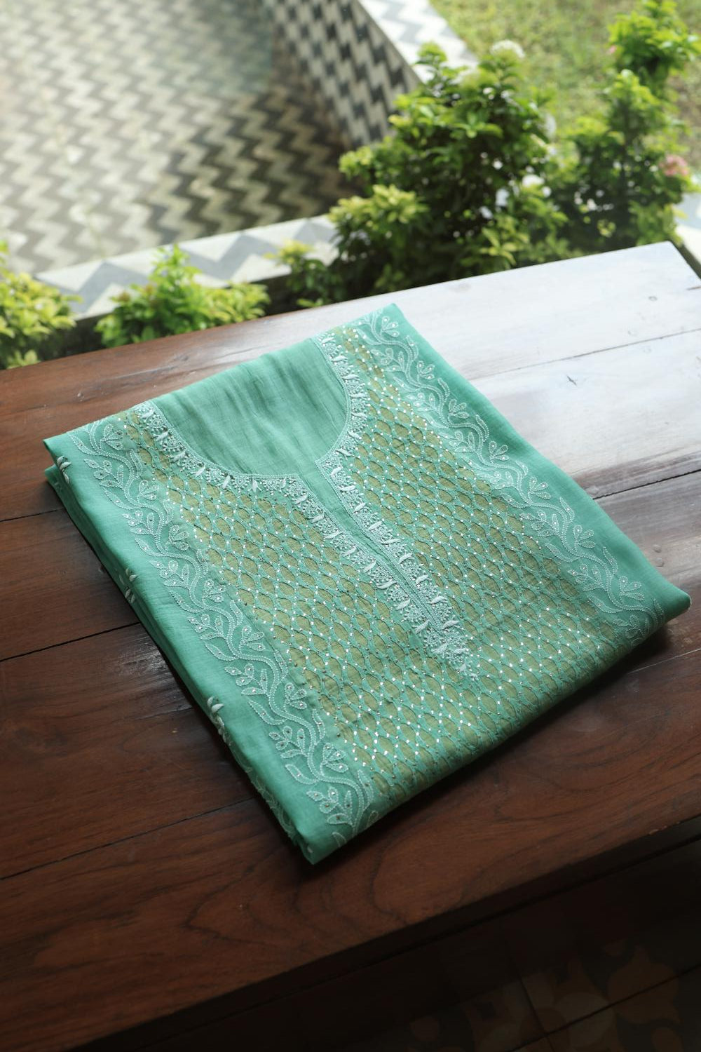 Green Daraz Chikankari Kurta Fabrics