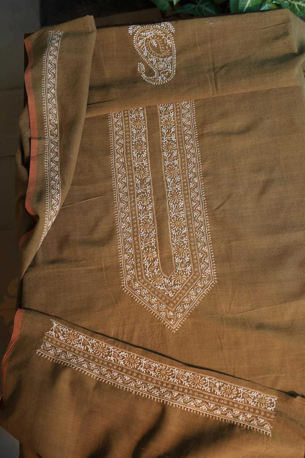 Green Malkha Handspun Khadi Kurtas Unisex Fabric