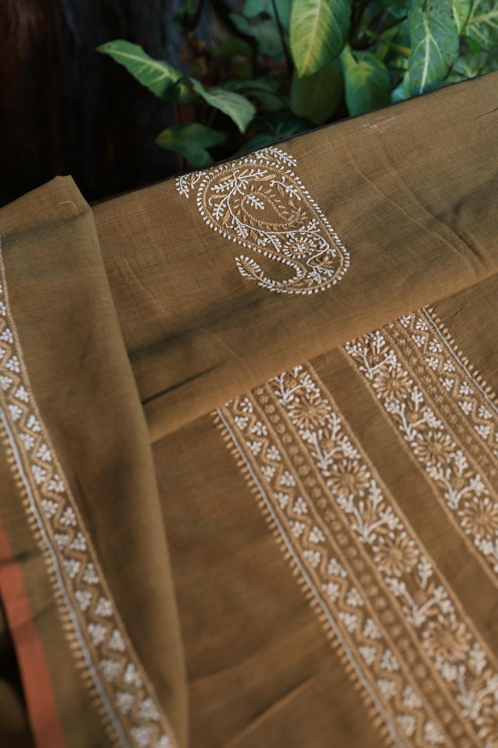 Green Malkha Handspun Khadi Kurtas Unisex Fabric