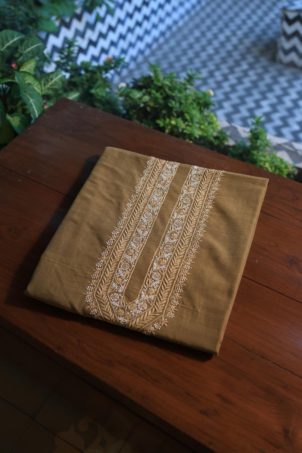 Green Malkha Handspun Khadi Kurtas Unisex Fabric