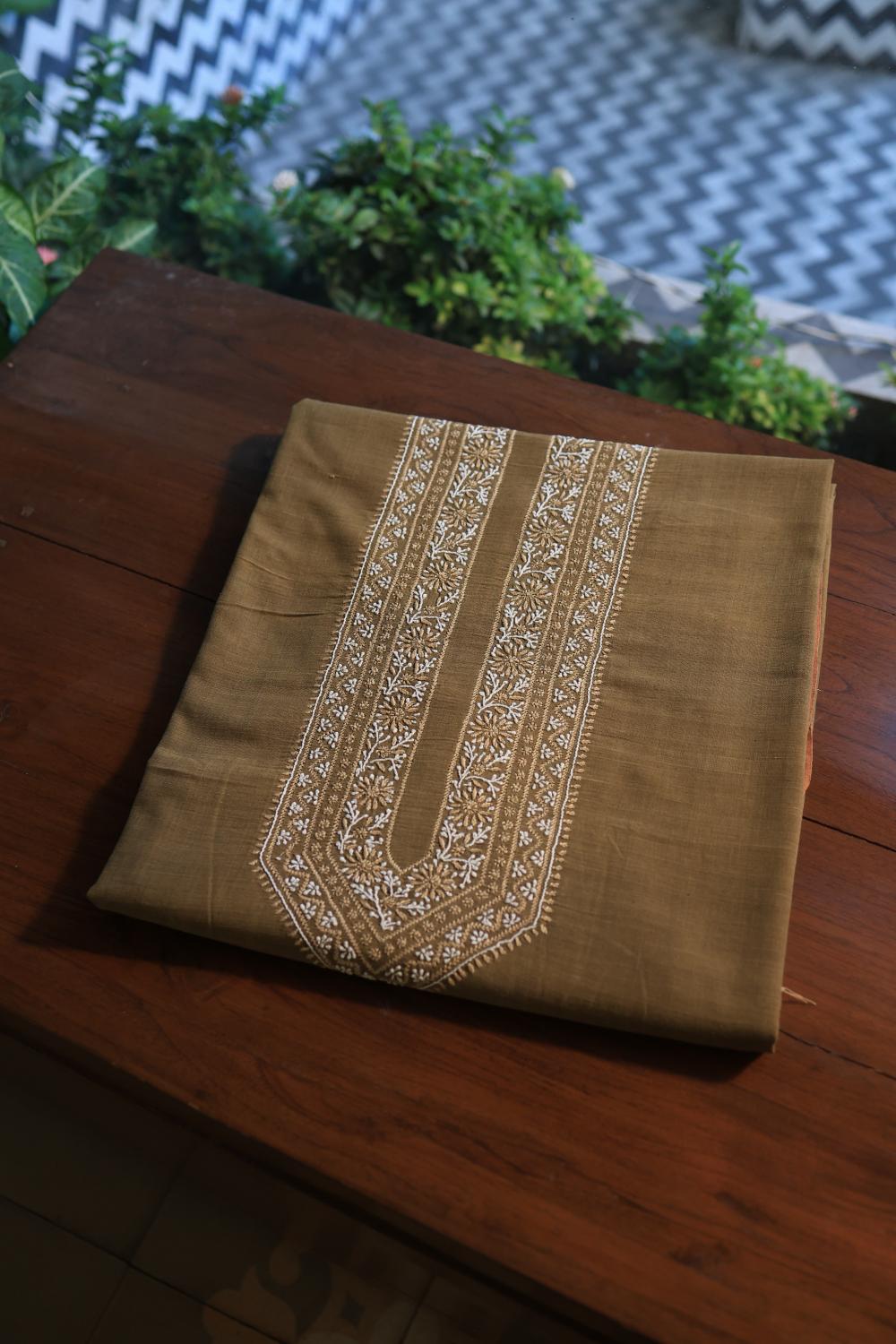 Green Malkha Handspun Khadi Kurtas Unisex Fabric