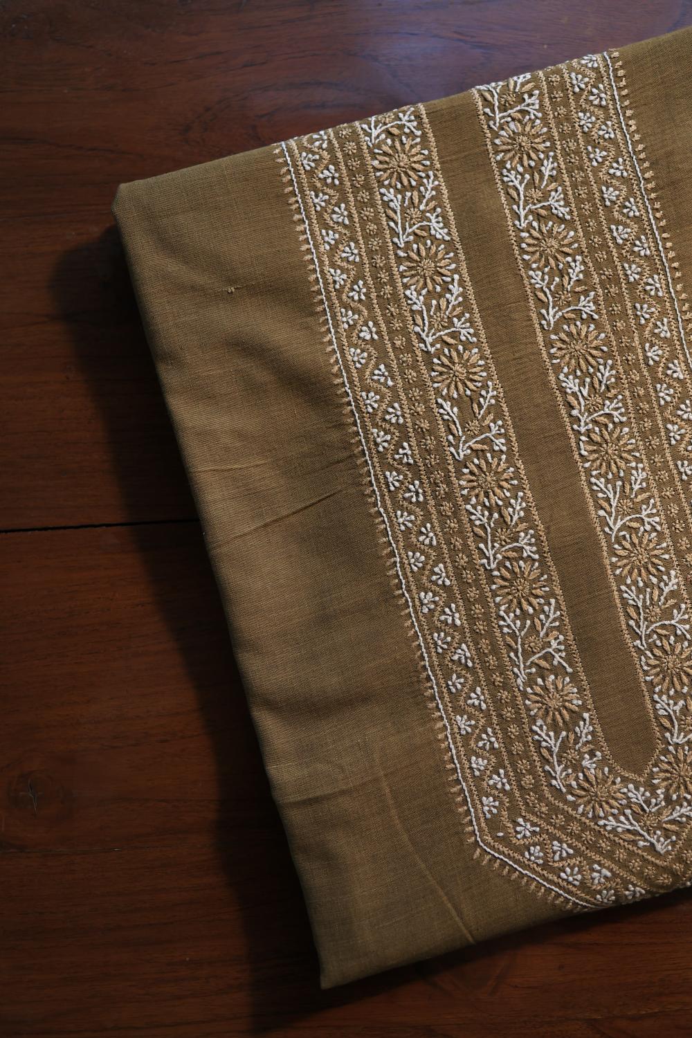 Green Malkha Handspun Khadi Kurtas Unisex Fabric