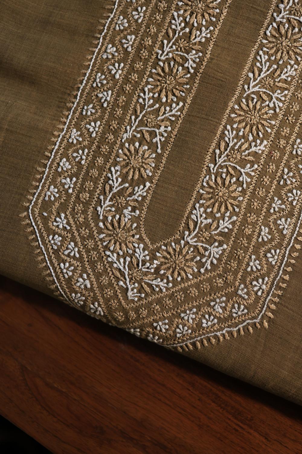 Green Malkha Handspun Khadi Kurtas Unisex Fabric
