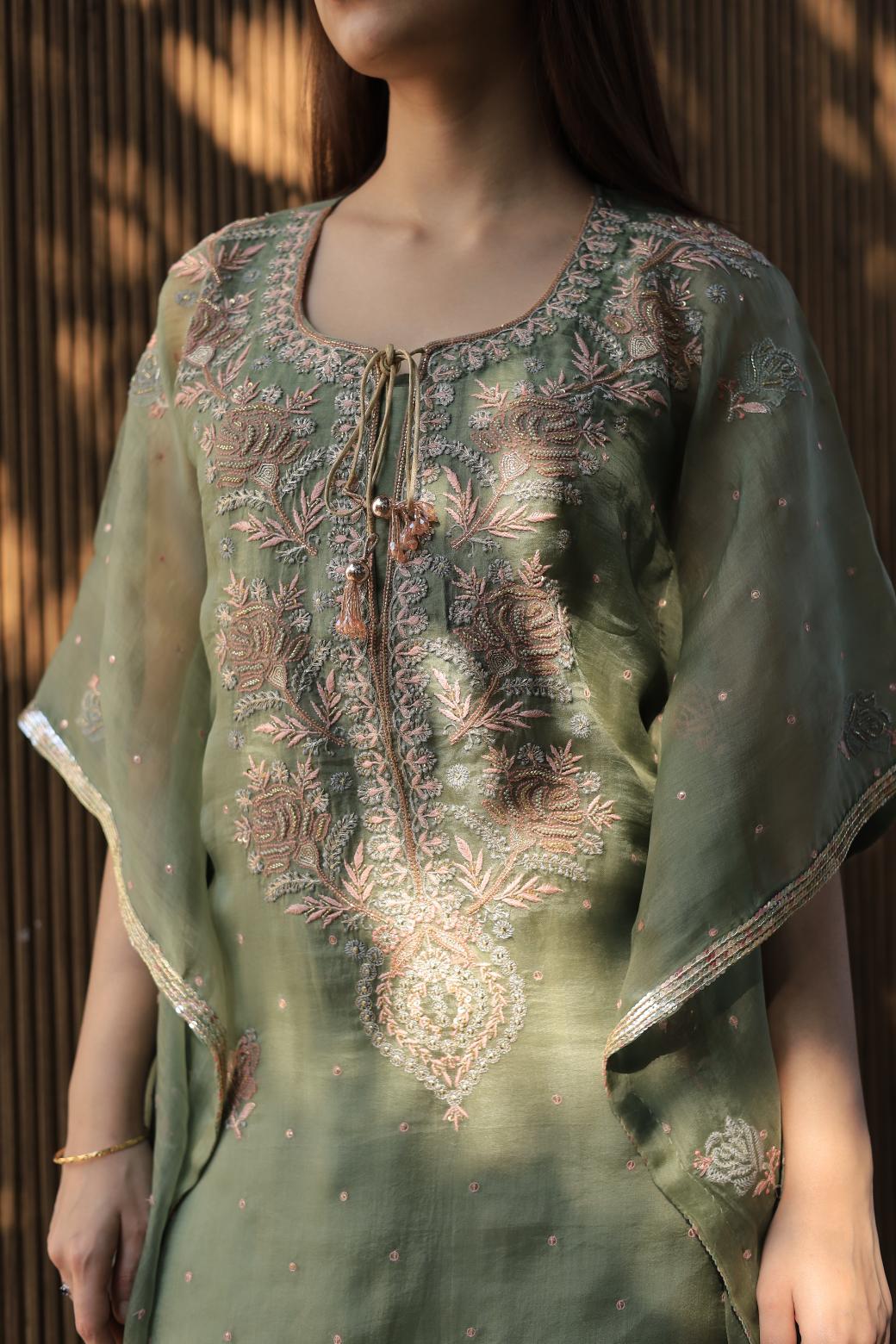 Green | Noor Organza Kaftans