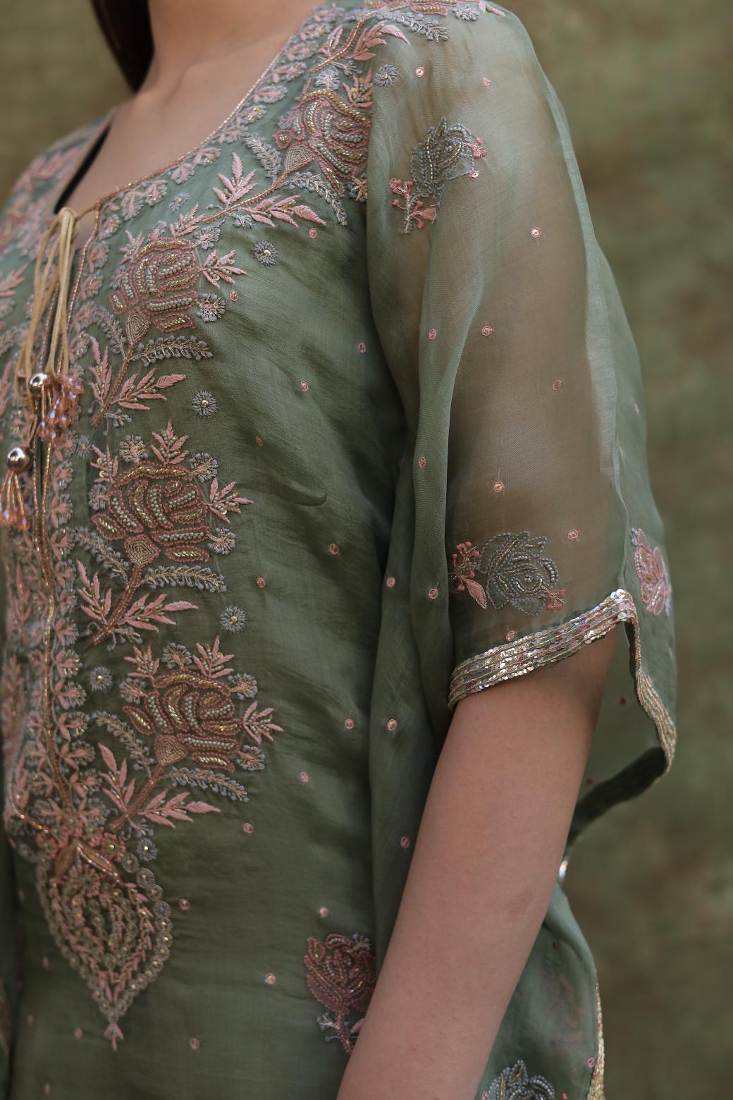 Green | Noor Organza Kaftans