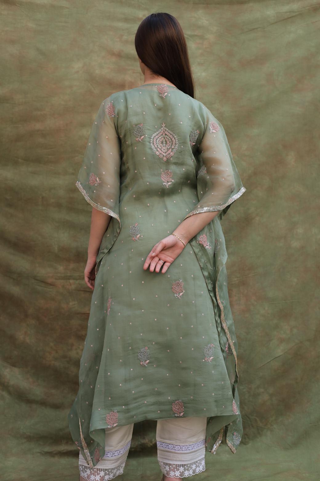 Green | Noor Organza Kaftans