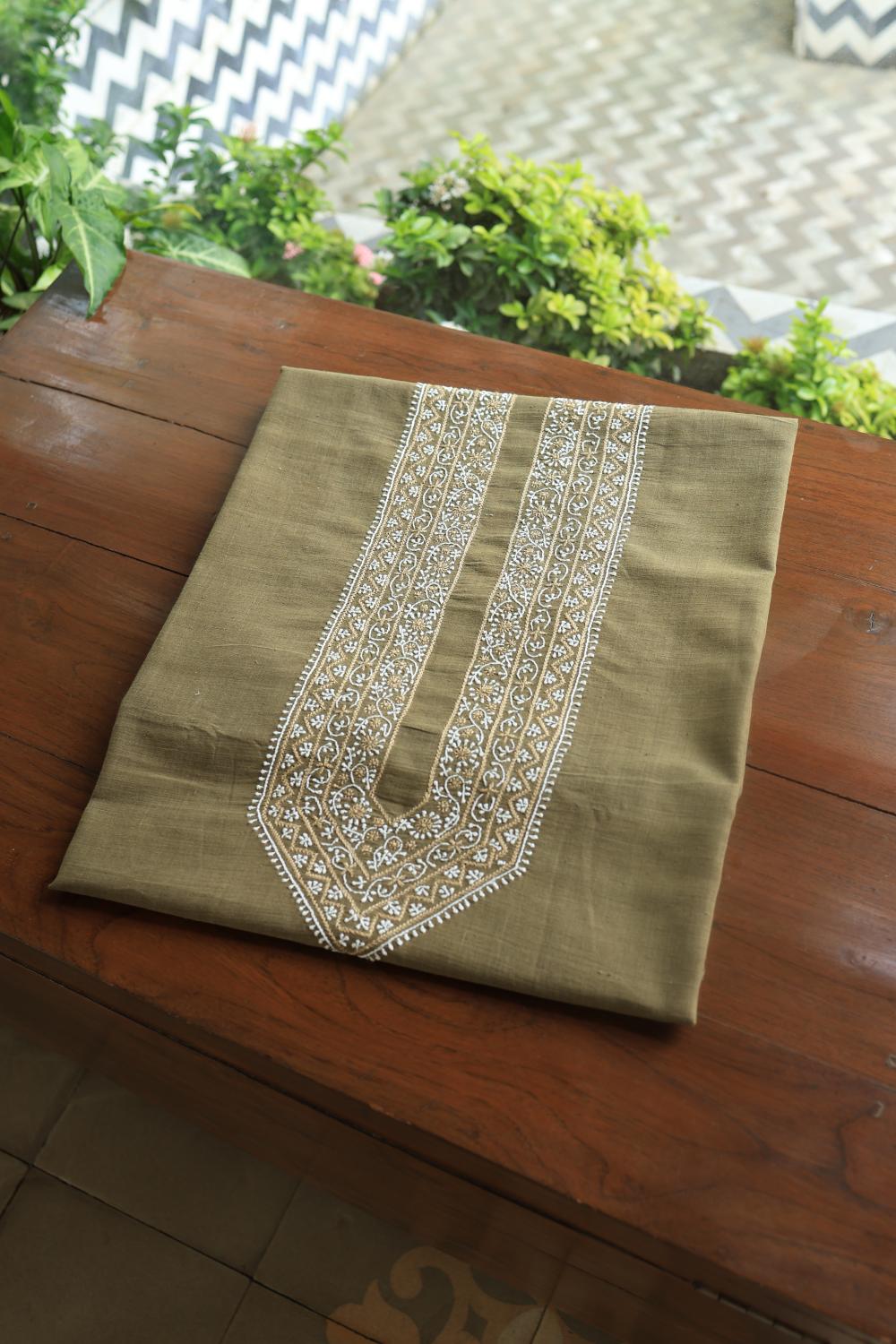 Green Malkha Handspun Khadi Kurtas Unisex Fabrics