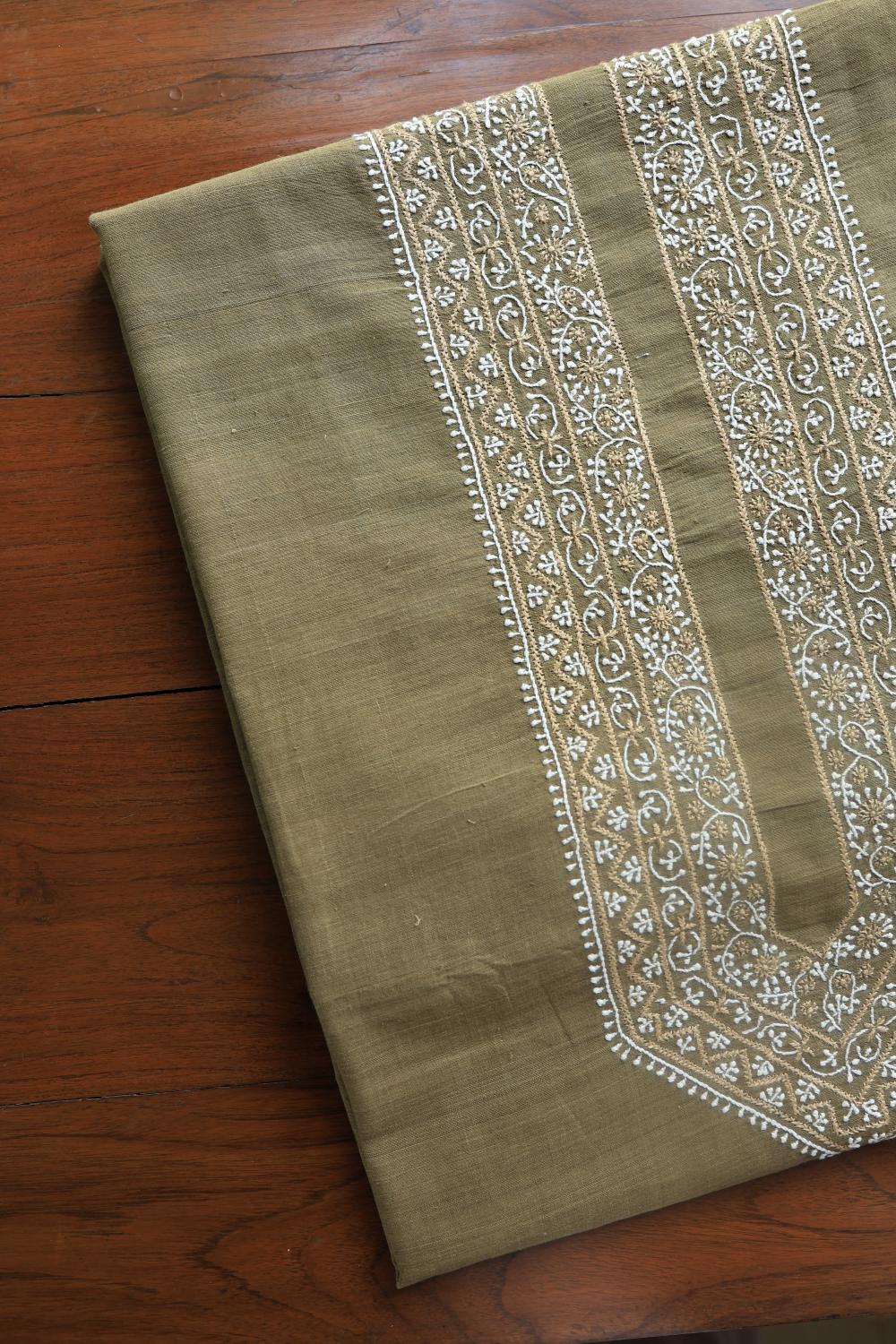 Green Malkha Handspun Khadi Kurtas Unisex Fabrics